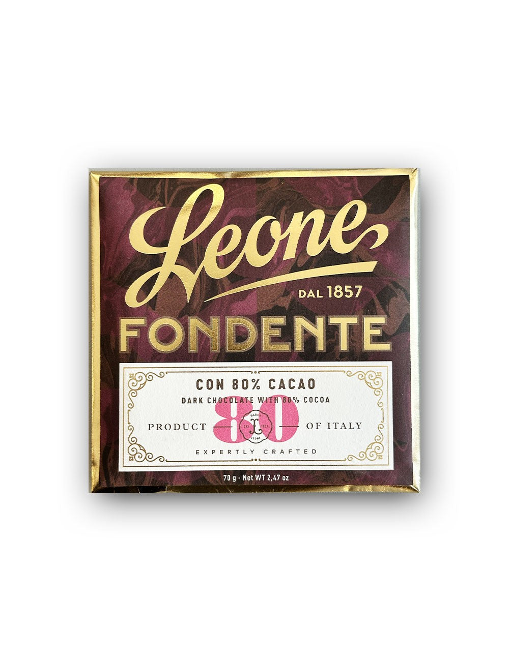 80% Dark Chocolate Bar 70g - Leone