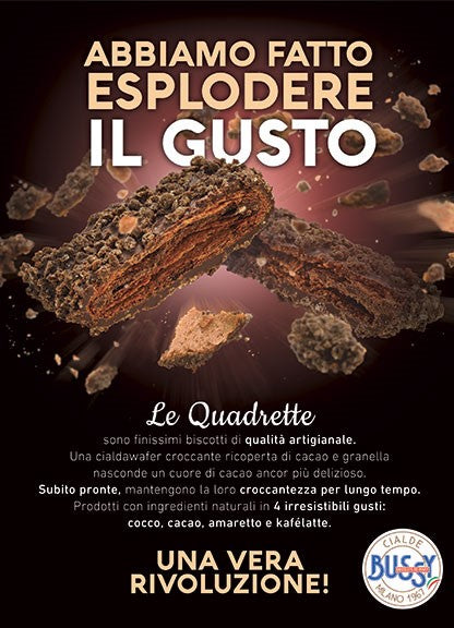 Cocoa Wafers coated with Cocoa Sprinkles 180g - Bussy Bussy - Wafer @Mercato Gourmet | Your Italian Gourmet Supermarket