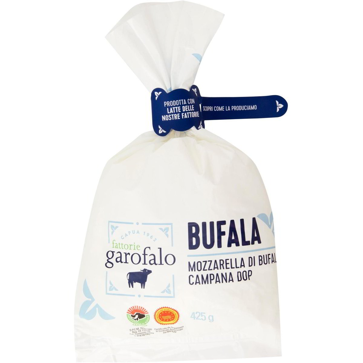 Buffalo mozzarella 425g- Fattorie Garofalo Fattorie Garofalo - Mozzarella 425g @Mercato Gourmet | Your Italian Gourmet Supermarket