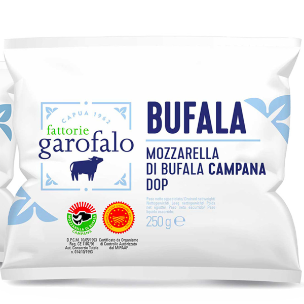 Buffalo mozzarella DOP - Fattorie Garofalo Fattorie Garofalo - Mozzarella 250g @Mercato Gourmet | Your Italian Gourmet Supermarket