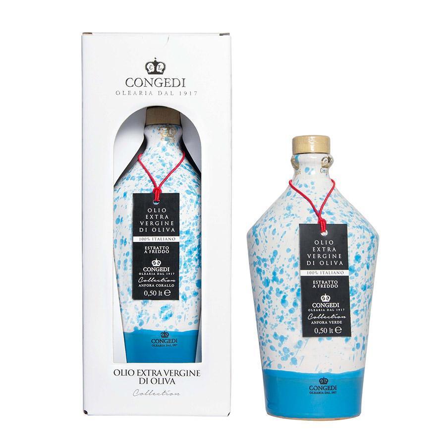 Extra Virgin Olive Oil Ceramic Tourqouise 500ml - Congedi