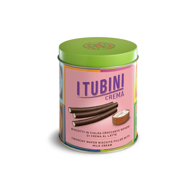 ROLLED WAFER BISCUITS FILLED WITH MILK CREAM 280G - Bussy Bussy - Wafer Dark Rolled @Mercato Gourmet | Your Italian Gourmet Supermarket