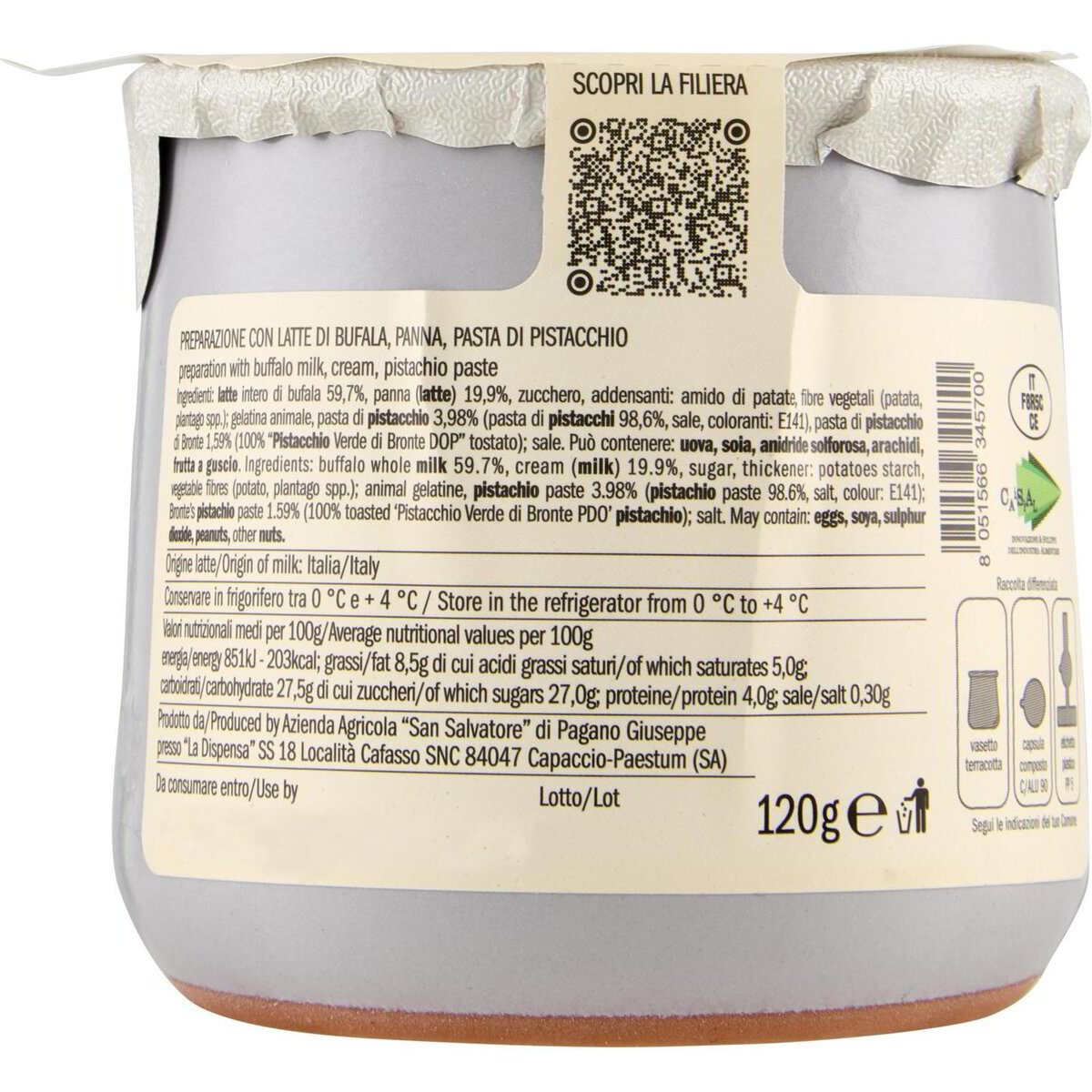 Dessert Pistachio with Buffalo Milk - San Salvatore