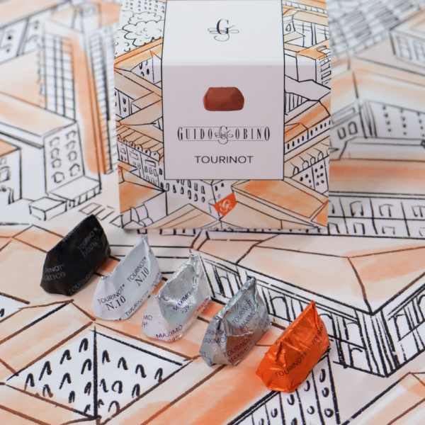 Assorted 5 Flavours Tourinot (Giandujotto Chocolate) in Cube 250g - Guido Gobino