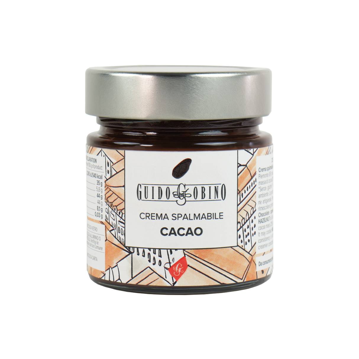 Cocoa Chocolate Spread with Piedmont IGP Hazelnut Oil 220g - Guido Gobino