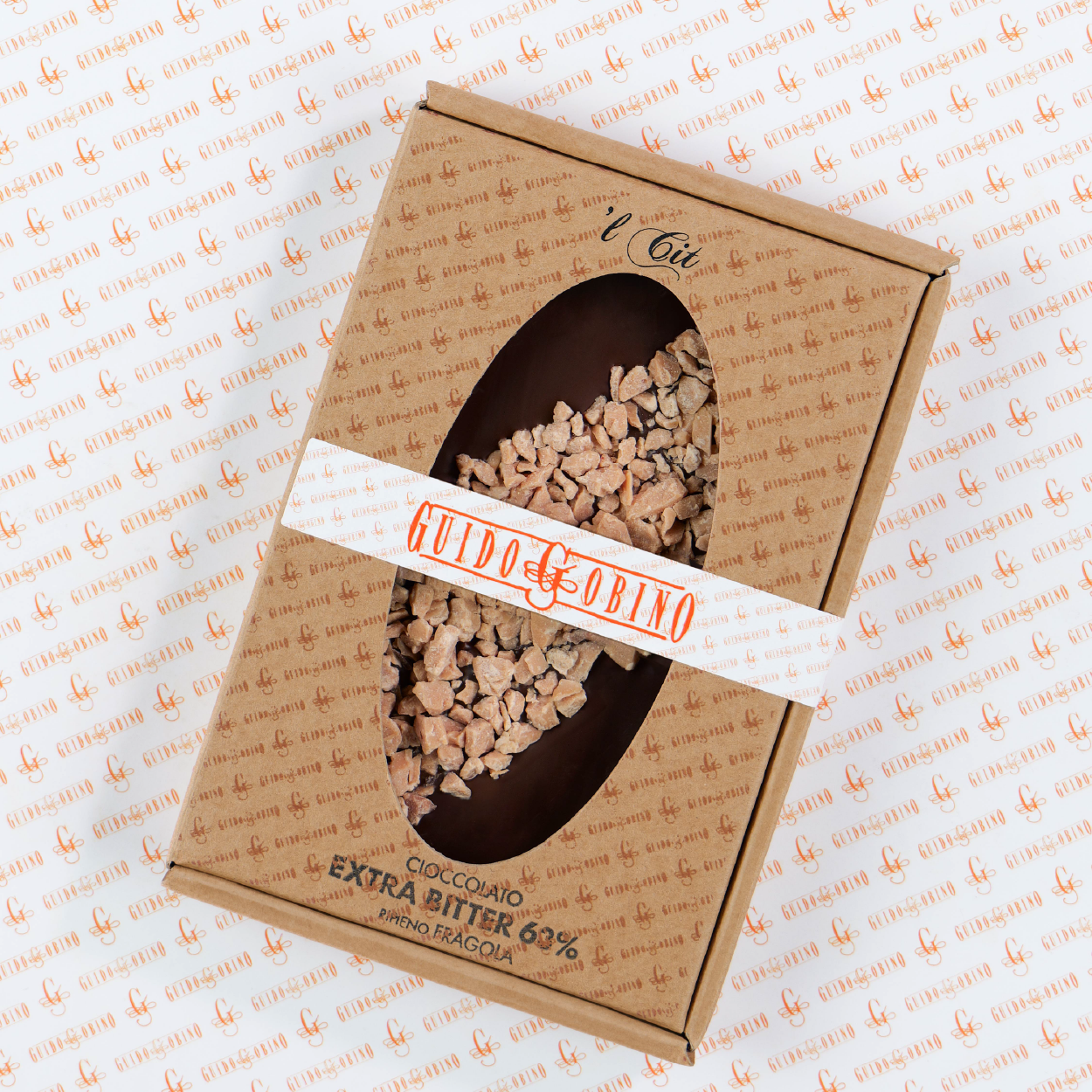 L’Cit Bar 63% Dark Chocolate with Dehydrated Strawberry 150g - Guido Gobino