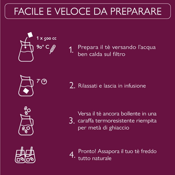 Iced Tea Frozen Rose Fruit Tea 50g (7g x 6 Tea Bags) - La Via del Tè