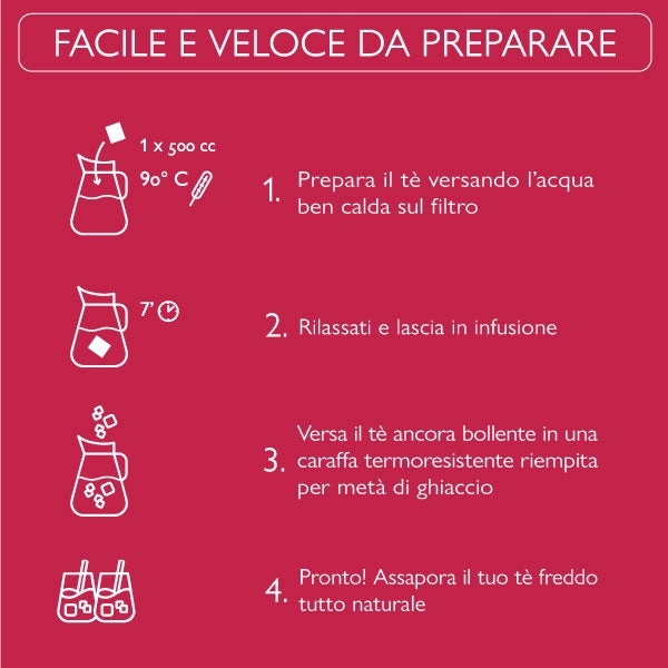 Iced Tea Juicy Fuity Fruit Tea 50g (7g x 6 Tea Bags) - La Via del Tè