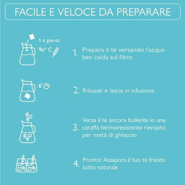 Iced Tea Summer Breeze Black Tea 50g (7g x 6 Tea Bags) - La Via del Tè