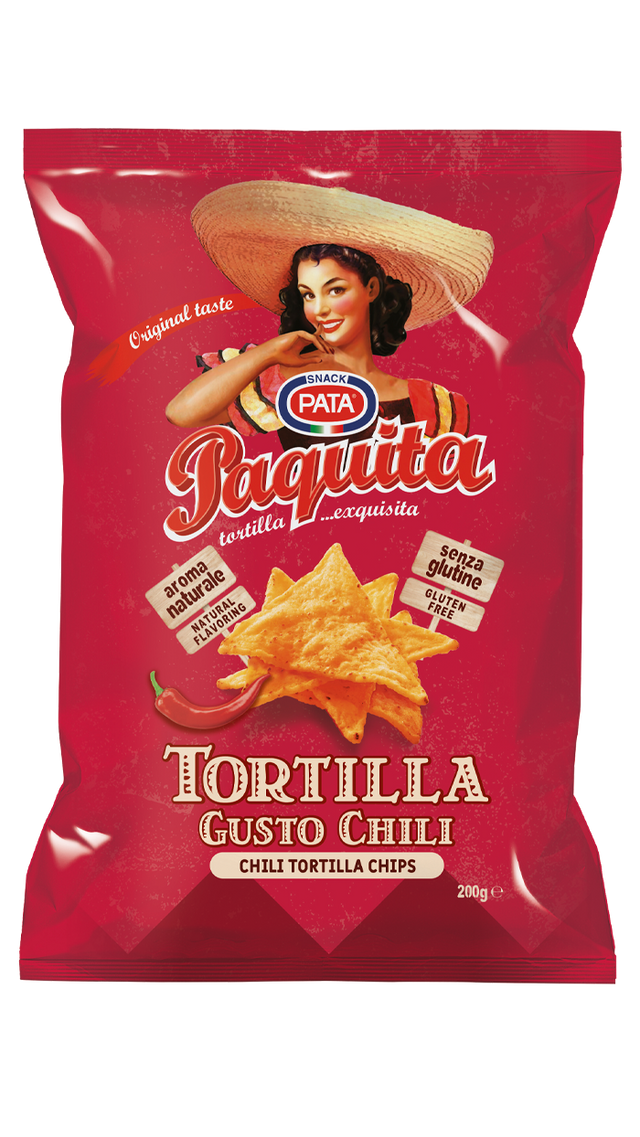 Chili Flavored Tortilla Chips 200g - Pata