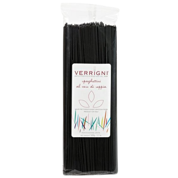 Squid Ink Durum Wheat Semolina Spaghettini 500g - Verrigni