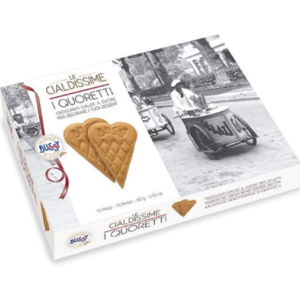 Heart Shaped Ice Cream Wafers 60g - Bussy Bussy - Wafer @Mercato Gourmet | Your Italian Gourmet Supermarket