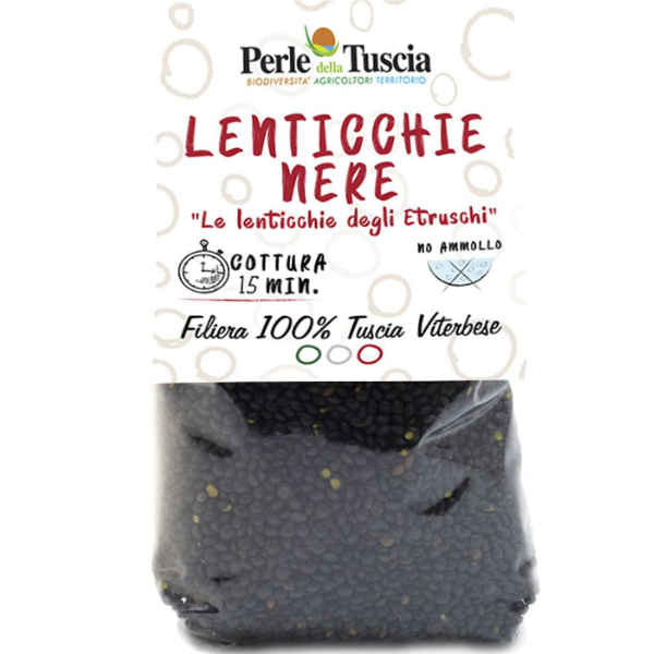Etruscan Black Lentils 400g - Perle della Tuscia Mercato Gourmet - Legumes & Grains @Mercato Gourmet | Your Italian Gourmet Supermarket