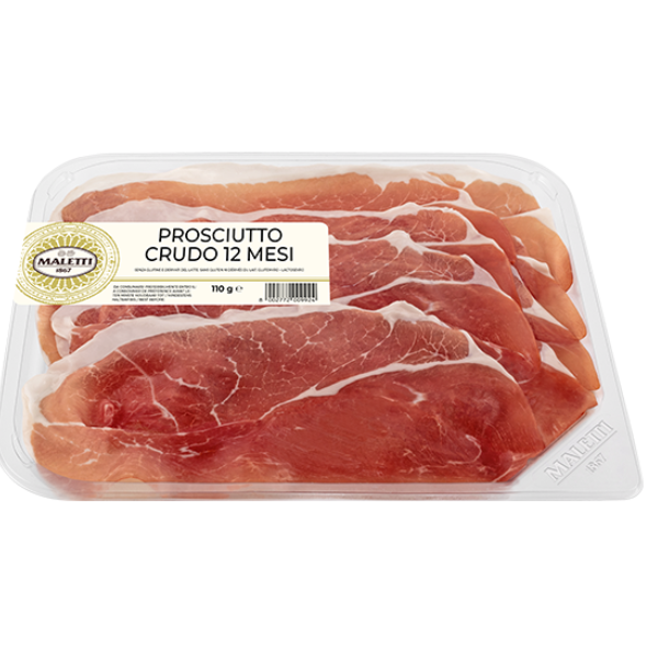 Sliced Italian Cured Ham 110g - Maletti Maletti - Cold-Cut 110g (±10%) pack @Mercato Gourmet | Your Italian Gourmet Supermarket