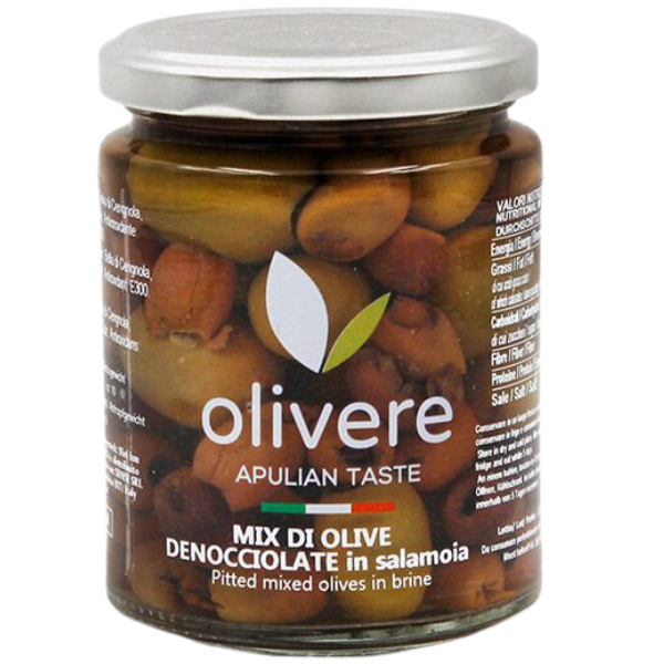 Pitted Mixed Olives in Brine - Sinisi Sinisi - Preserved Vegetables @Mercato Gourmet | Your Italian Gourmet Supermarket