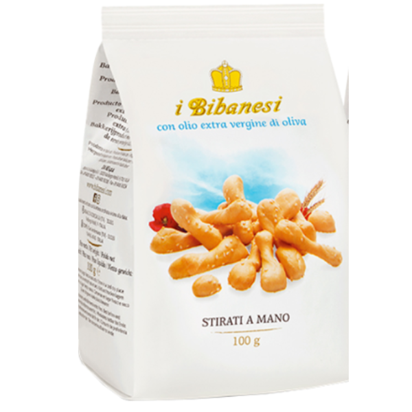 Hand Stretched Breadstick Bibanesi with Extra Virgin Olive Oil & Sesame 100g Bibanesi - Snacks @Mercato Gourmet | Your Italian Gourmet Supermarket