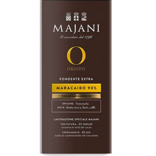 Gluten Free Extra Dark Chocolate Bar 90% Maracaibo 75g - Majani Majani - Chocolate 75g @Mercato Gourmet | Your Italian Gourmet Supermarket