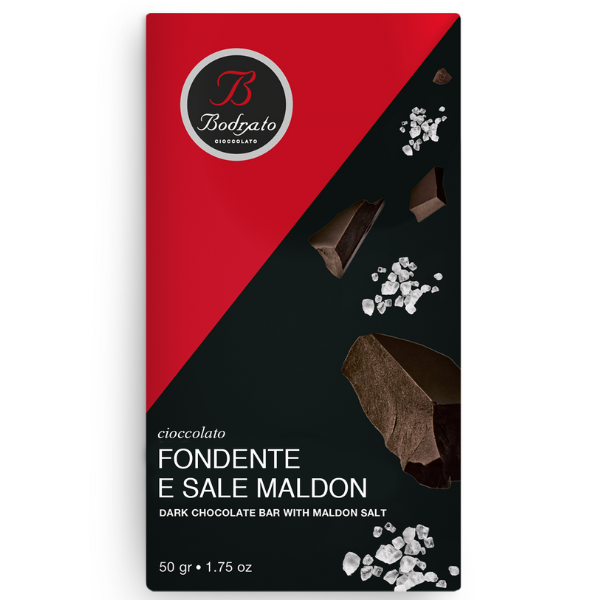 Chocolate Bar with Salt Flakes 50g - Bodrato Mercato Gourmet - Confectionery @Mercato Gourmet | Your Italian Gourmet Supermarket