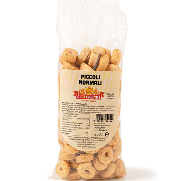 Natural Piccoli (Small Taralli) 250g - Quattroemme QUATTROEMME - Snacks @Mercato Gourmet | Your Italian Gourmet Supermarket
