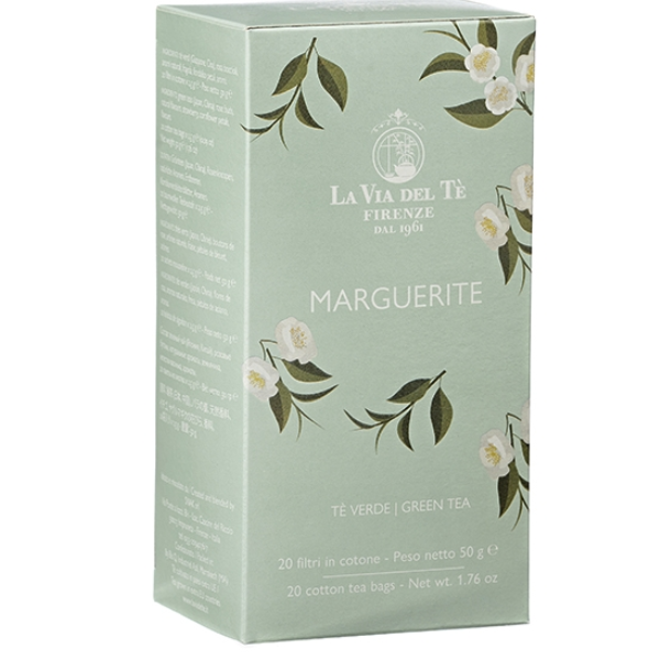 Marguerite Green Tea 50g (in 20 Tea Bags) - La Via del Tè La Via del Tè - Coffee & Tea @Mercato Gourmet | Your Italian Gourmet Supermarket