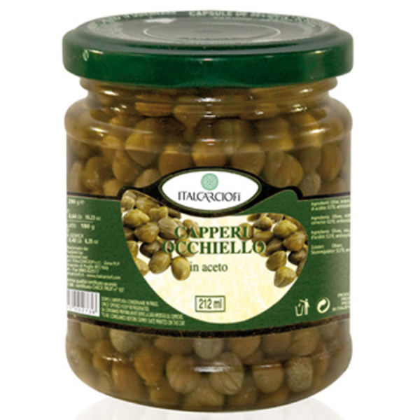 Capper Capucines (Occhiello) in Wine Vinegar 212ml- Italcarciofi Italcarciofi - Vinegar @Mercato Gourmet | Your Italian Gourmet Supermarket