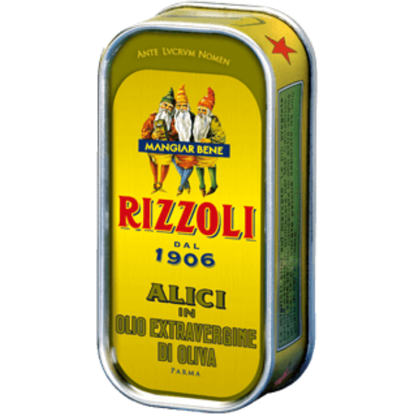 Anchovies in Extra Virgin Olive Oil Tin 90g - Rizzoli Rizzoli - Packaged Seafood 90g @Mercato Gourmet | Your Italian Gourmet Supermarket