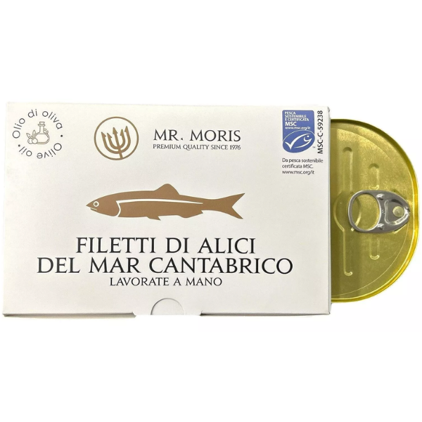 Cantabrian Anchovy Fillet 50g - Mr. Moris Mr. Moris - Packaged Seafood @Mercato Gourmet | Your Italian Gourmet Supermarket
