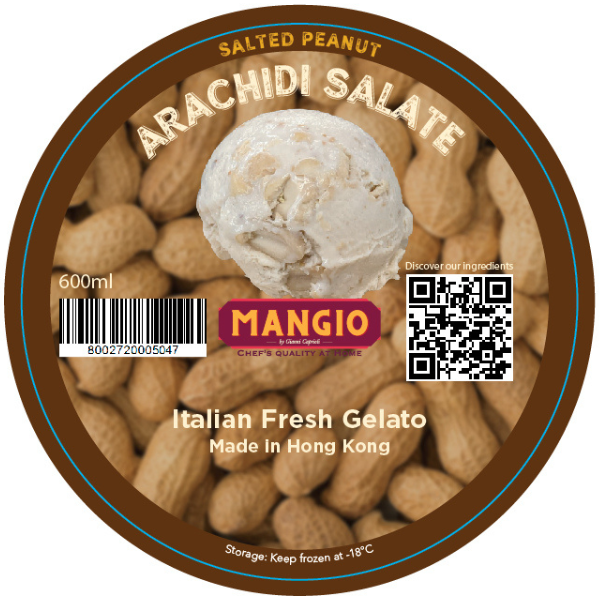 Homemade Salted Peanuts Gelato 600ml - Mangio Mangio - Gelato & Sorbet 600ml @Mercato Gourmet | Your Italian Gourmet Supermarket