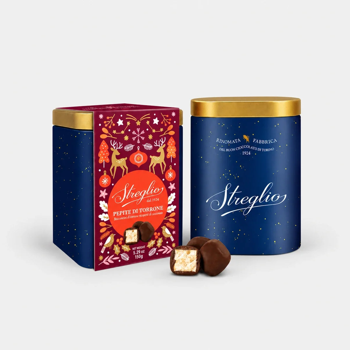 Chocolate Coated Crumbly Nougat Nuggets 150g - Streglio