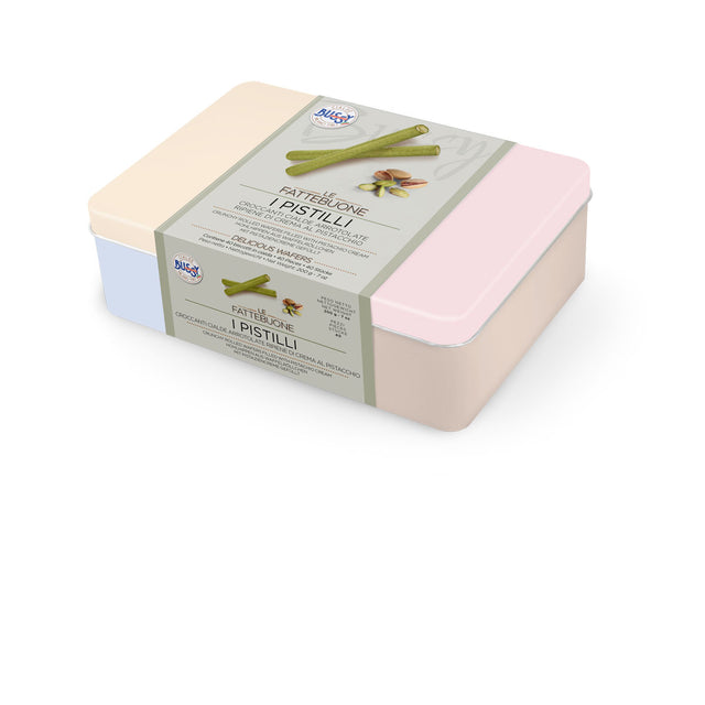 ROLLED WAFERS STRAW 240G - Bussy Bussy - Wafer PISTACHIO CREAM @Mercato Gourmet | Your Italian Gourmet Supermarket