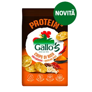 Protein Whole Grain Rice Chips with Lentils Hot Spicy 40g - Riso Gallo