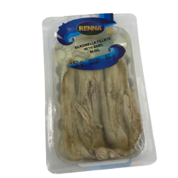 Sardine Fillets With Basil RENNA - Packaged Seafood @Mercato Gourmet | Your Italian Gourmet Supermarket