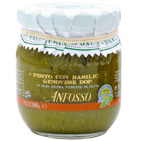 Pesto with Genovese Basil DOP in Extra Virgin Olive Oil - Anfosso Anfosso - Tomato & Sauces @Mercato Gourmet | Your Italian Gourmet Supermarket