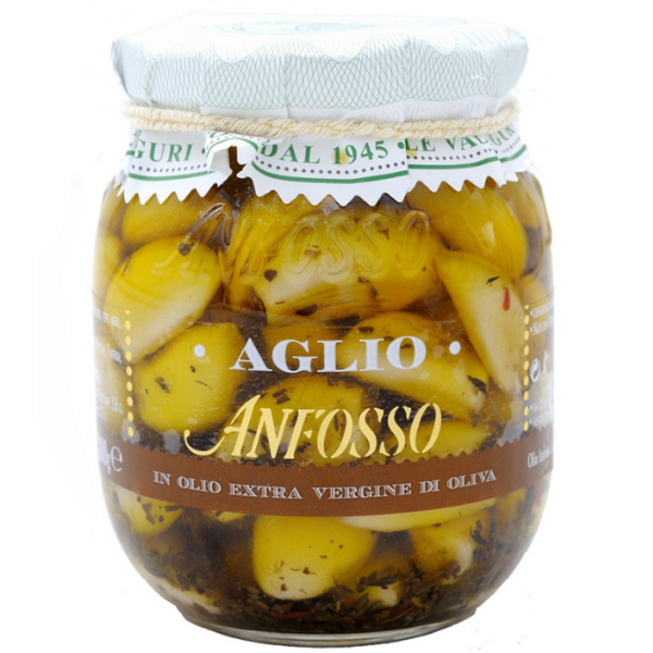 Garlic in Extra Vergin Olive Oil 300g - Anfosso Anfosso - Preserved Vegetables @Mercato Gourmet | Your Italian Gourmet Supermarket