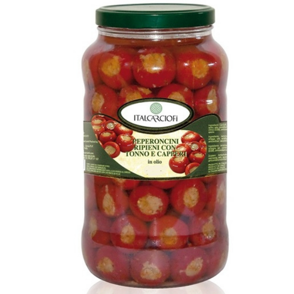 Red Cherry Peppers Stuffed with Tuna 280ml- Italcarciofi Italcarciofi - Preserved vegetables 280ml @Mercato Gourmet | Your Italian Gourmet Supermarket