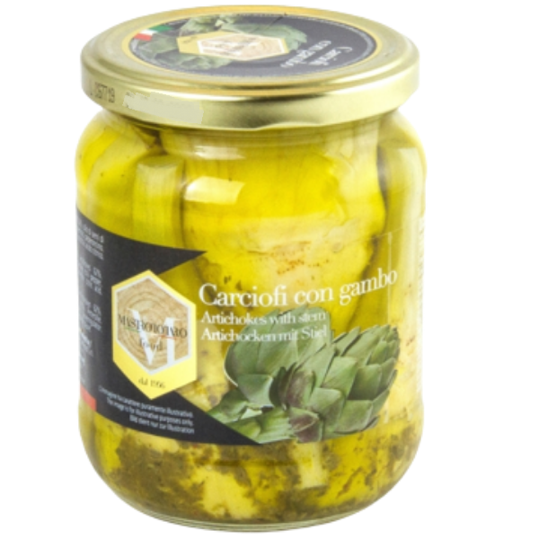 Artichokes with Stem in Oil 580ml - Mastrototaro Mercato Gourmet - Preserved Vegetables @Mercato Gourmet | Your Italian Gourmet Supermarket