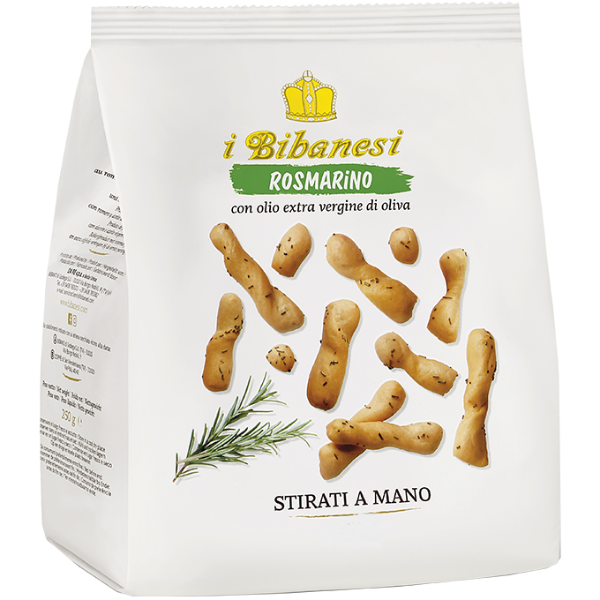 Hand Stretched Breadstick Rosemary Flavoured Bibanesi 100g Bibanesi - Snacks @Mercato Gourmet | Your Italian Gourmet Supermarket