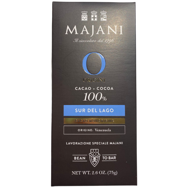 Gluten Free Special Dark Chocolate Bar 100% Sur del Lago - Majani Majani - Chocolate @Mercato Gourmet | Your Italian Gourmet Supermarket