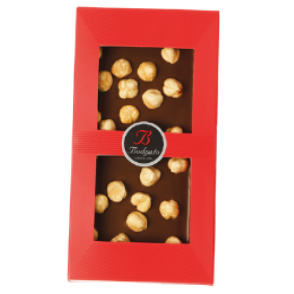 Milk Chocolate Bar with Whole Hazelnuts 130g - Bodrato Mercato Gourmet - Confectionery @Mercato Gourmet | Your Italian Gourmet Supermarket