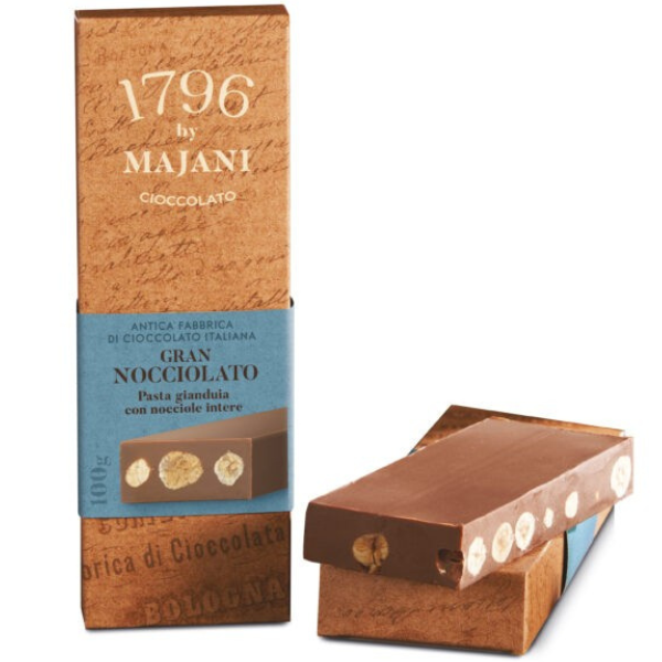 Gianduja Nut Chocolate with Whole Hazelnuts 100g - Majani