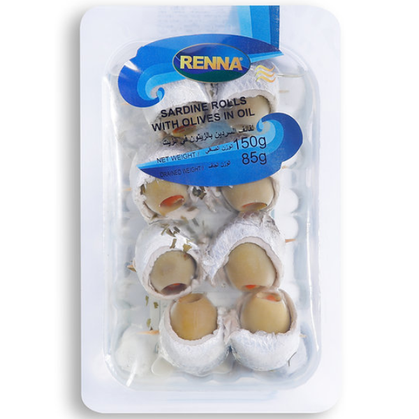 Sardinella Rolls With Olives In Sunflower Oil RENNA - Packaged Seafood @Mercato Gourmet | Your Italian Gourmet Supermarket
