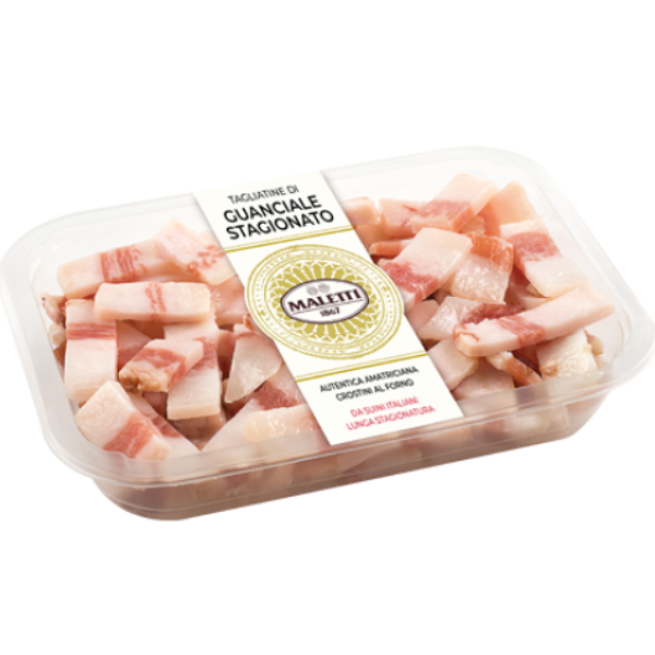 Guanciale (Pork Cheek) Strips 120g - Maletti Mercato Gourmet - Cold-Cut @Mercato Gourmet | Your Italian Gourmet Supermarket