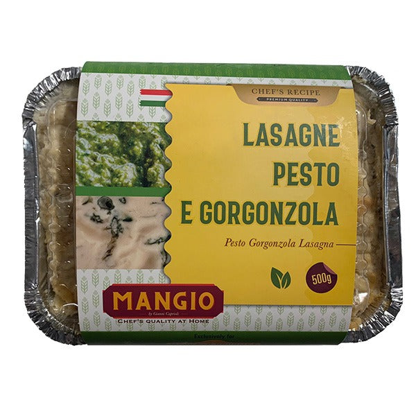 Homemade Gorgonzola & Pesto Lasagna - Mangio Mangio - Lasagna 500g (ยฑ10%) @Mercato Gourmet | Your Italian Gourmet Supermarket