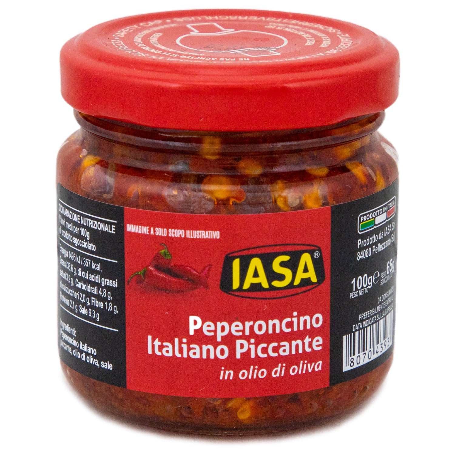 Peperoncino Italiano Piccante in Olio di Oliva 100g - Iasa IASA - Preserved Vegetables 100g @Mercato Gourmet | Your Italian Gourmet Supermarket