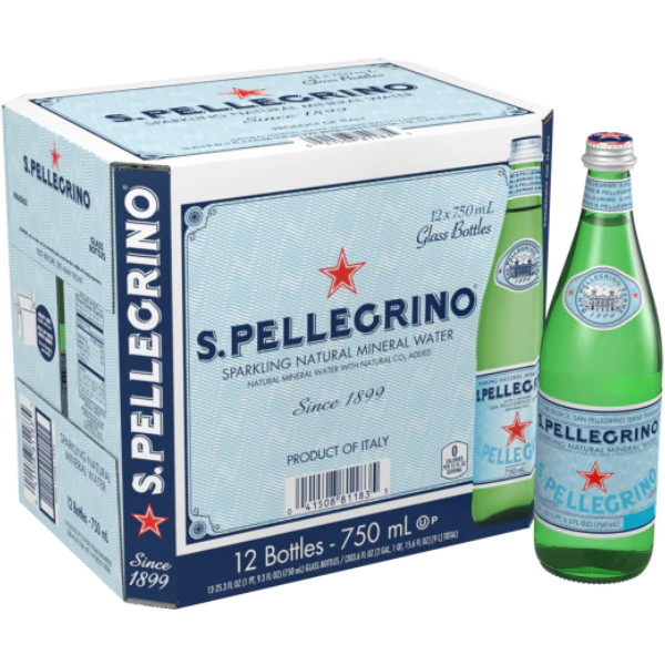 San Pellegrino Sparkling Mineral Water 750ml (12 Bottles / CASE)  ||3 Business days order lead time||