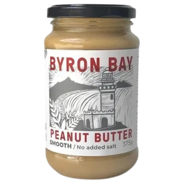 Unsalted Smooth Peanut Butter 375g - Byron Bay