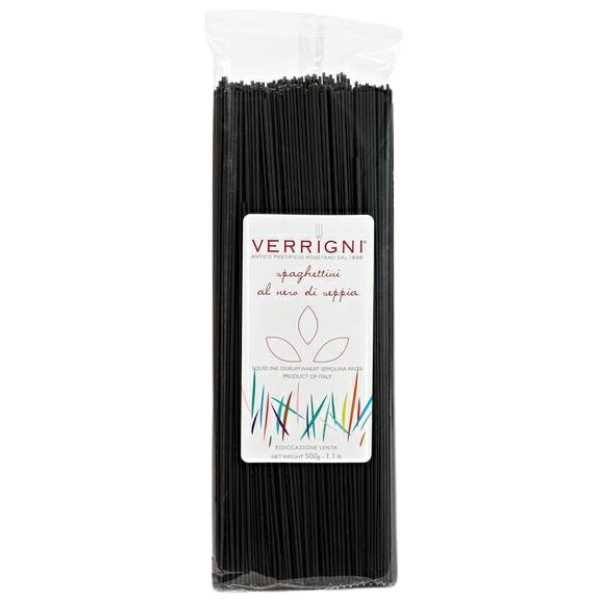 Squid Ink Durum Wheat Semolina Spaghettini 500g - Verrigni Verrigni - Dried Pasta 500g @Mercato Gourmet | Your Italian Gourmet Supermarket