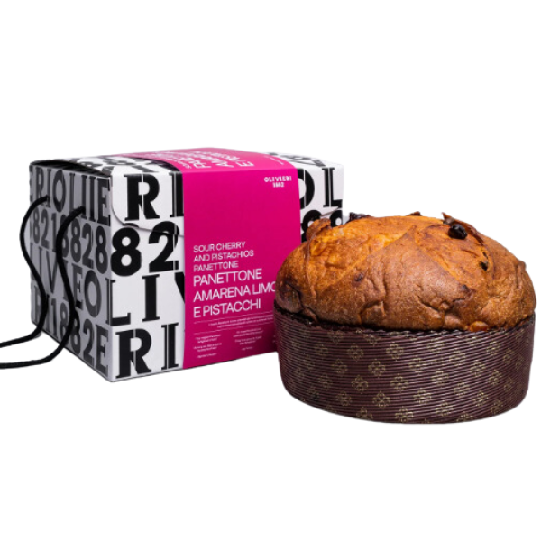 Olivieri Sour Cherry, Lemon and Pistachio Panettone 750g