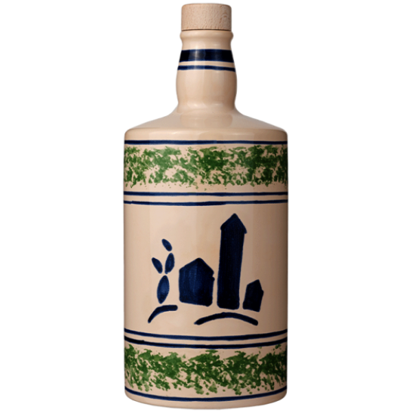 Organic Extra Virgin Olive Oil "Cottage" in Barocco Ceramic Bottle 500ml - Centonze