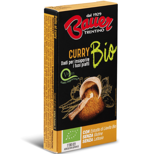 Organic Curry Stock in Cubes 60g - Bauer